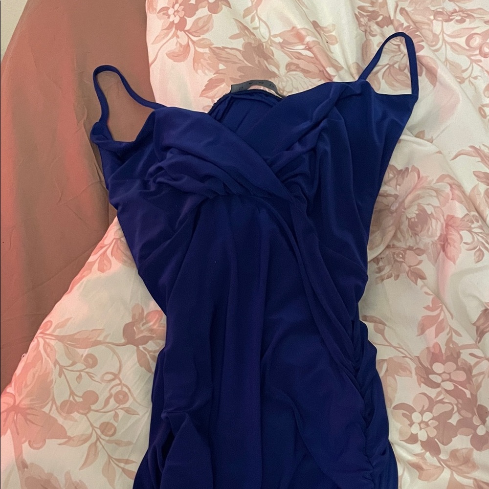 Elegant Blue Scrunch Dress